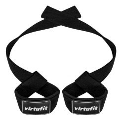 Wyściełane paski do podnoszenia - Bawełna. Czarne paski damskie VIRTUFIT, bez wzorów, z bawełny, sportowe. Za 68.00 zł.