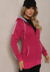 Różowa Długa Bluza z Kapturem Linithra. Czerwone bluzy z kapturem damskie Renee, l, z materiału. Za 89.99 zł.