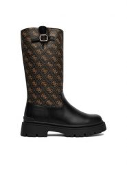 Guess Kozaki EO-CS6795-02 Czarny. Czarne kozaki dziewczęce Guess, z aplikacjami, ze skóry, bez obcasa. Za 299.99 zł.