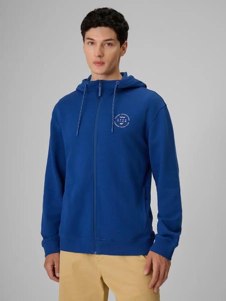 Bluza dresowa regular z kapturem męska 4F 4FRSS26TSWSM2978. Białe bluzy z kapturem męskie 4f, l, z bawełny. Za 114.99 zł.
