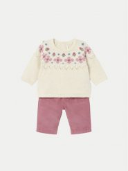 Mayoral Komplet sweter i spodnie materiałowe 2519 Różowy Regular Fit. Czerwone spodnie dziewczęce Mayoral, bez wzorów, z bawełny, bez kołnierzyka. Za 109.99 zł.