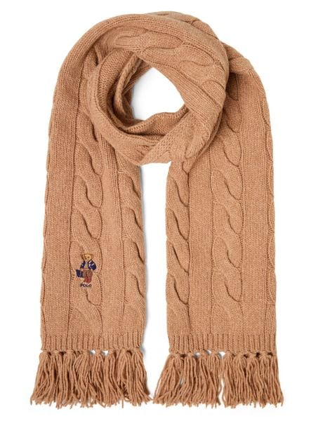 Polo Ralph Lauren szalik wełniany Kobiety Wełna brązowy, ONE SIZE. Brązowe szaliki i kominy damskie Polo Ralph Lauren, bez wzorów, z wełny. Za 599.95 zł.