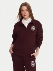 Tommy Hilfiger Bluza UW0UW06078 Bordowy Regular Fit. Czerwone bluzy bez kaptura damskie Tommy Hilfiger, m, z bawełny. Za 279.99 zł.