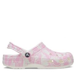 Klapki Crocs. Czerwone klapki damskie Crocs, bez wzorów, bez obcasa. Za 209.99 zł.