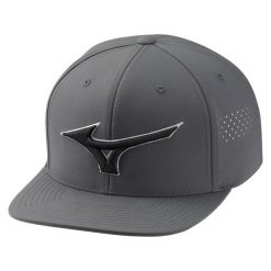 Czapka z daszkiem golf Mizuno Tour Flat Snapback Szary. Szare czapki męskie Mizuno, uniwersalny, bez wzorów, bez ramiączek. Za 292.95 zł.