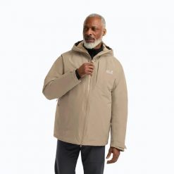 Kurtka puchowa męska Jack Wolfskin Icecape 2 l Down Ins Rds. Brązowe kurtki męskie Jack Wolfskin, l, bez wzorów, z materiału, bez kaptura. Za 1,439.00 zł.