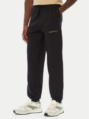 HUGO Spodnie dresowe Datripant 50568125 Czarny Relaxed Fit. Czarne spodnie dresowe męskie Hugo, bez wzorów, z bawełny. Za 499.99 zł.
