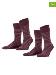 ESPRIT Skarpety (2 pary) "Piqué" w kolorze bordowym rozmiar: 39-42. Czerwone skarpetki męskie Esprit, bez wzorów, ze splotem. Za 30.71 zł.