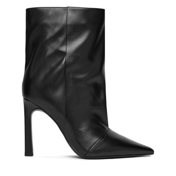 Botki Eva Minge. Czarne botki damskie Eva Minge, bez obcasa, na szpilce, bez zapięcia. Za 329.99 zł.