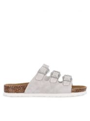 CRUZ Klapki Santa CR192185 Szary. Szare klapki damskie CRUZ, bez wzorów, ze skóry, bez obcasa. Za 169.99 zł.