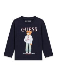 Guess Bluzka N6YI06 K3794 Granatowy Regular Fit. Niebieskie t-shirty chłopięce Guess, z aplikacjami, z bawełny, bez ramiączek. Za 114.99 zł.