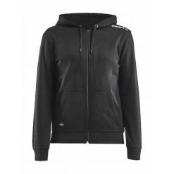 Bluza sportowa damska Craft Community Fz. Czarne bluzy sportowe damskie Craft, xs, bez wzorów, z materiału, bez ramiączek, długie, z kapturem. Za 291.00 zł.