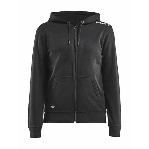 Bluza sportowa damska Craft Community Fz. Czarne bluzy sportowe damskie Craft, xs, bez wzorów, z materiału, bez ramiączek, długie, z kapturem. Za 291.00 zł.