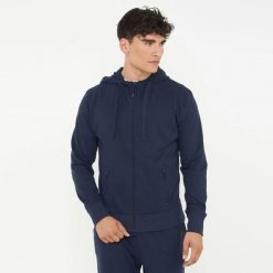 Męska bluza z kapturem ZIPPY niebieska. Niebieskie bluzy z kapturem męskie Legea, l, z bawełny. Za 108.00 zł.
