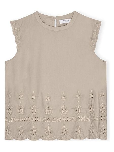 CARE BY ME Top "Flora" w kolorze beżowym rozmiar: M. Brązowe topy damskie CARE BY ME, m, bez wzorów, z bawełny, bez kołnierzyka. Za 229.95 zł.
