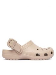 Crocs Klapki Classic Enamel Buckle Clog 213347 Beżowy. Brązowe klapki damskie Crocs, bez wzorów, z tworzywa sztucznego, bez obcasa. Za 259.99 zł.