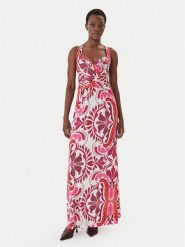 Morgan Sukienka letnia 261-RANNA Różowy Regular Fit. Czerwone sukienki damskie Morgan, na lato, bez wzorów, z syntetyku, bez kołnierzyka, bez ramiączek. Za 369.99 zł.