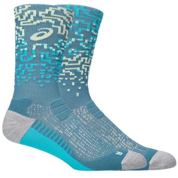 Skarpetki sportowe dla dorosłych Performance Run Sock Crew. Niebieskie skarpetki damskie Asics, bez wzorów, z elastanu. Za 79.99 zł.
