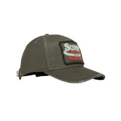 Czapka z daszkiem z logo Superdry. Czarne czapki męskie Superdry., z aplikacjami, z materiału, klasyczne. Za 144.15 zł.
