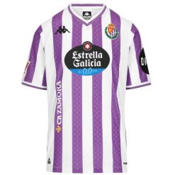 Koszulka domowa Real Valladolid 2026. Białe t-shirty sportowe męskie Kappa, bez ramiączek, do piłki nożnej. Za 442.00 zł.