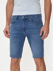 BOSS Szorty jeansowe 50513488 Niebieski Slim Fit. Niebieskie szorty męskie Boss, z bawełny, bez kołnierzyka. Za 329.99 zł.