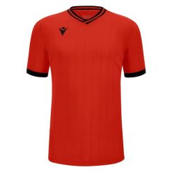 Koszulka Macron Halley. Czerwone t-shirty damskie Macron, xl, z dzianiny, bez ramiączek, do piłki nożnej. Za 215.50 zł.