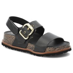 Czarne Sandały Yokono Modne Obuwie Damskie Ze Skóry Naturalnej. Czarne sandały damskie Yokono, bez wzorów, ze skóry, bez obcasa, na platformie. Za 329.00 zł.