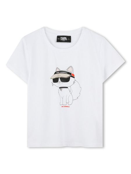 Karl Lagerfeld Kids T-Shirt Z30492 D Biały Regular Fit. Białe koszulki dziewczęce Karl Lagerfeld Kids, bez wzorów, z bawełny, bez ramiączek. Za 189.99 zł.
