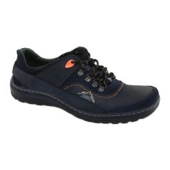 Olivier Męskie buty trekkingowe 268 granatowe niebieskie. Niebieskie buty trekkingowe męskie na jesień, z jeansu, bez zapięcia. Za 319.69 zł.