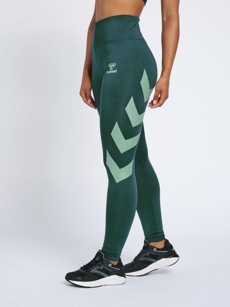 Legginsy damskie Hummel Paris. Zielone legginsy damskie HUMMEL, xs, bez wzorów, z elastanu, na fitness i siłownię. Za 176.05 zł.