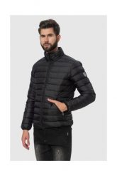 EA7 Puchowa czarna kurtka męska. Czarne kurtki męskie EA7 Emporio Armani, m, z aplikacjami, z puchu, bez kaptura. W wyprzedaży za 699.99 zł.