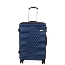 Walizka na kółkach Sapphire ST-140 granatowa - mała S DUO. Niebieskie walizki męskie SAPPHIRE, bez wzorów, z gumy, małe. W wyprzedaży za 89.80 zł.