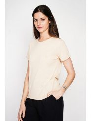 Le Jardin du Lin Koszulka w kolorze kremowym rozmiar: 34. Brązowe t-shirty damskie Le jardin du lin, bez wzorów, bez kołnierzyka. Za 56.99 zł.