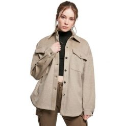 Płaszcz damski duże rozmiary Urban Classics. Zielone płaszcze damskie Urban Classics, bez wzorów, casualowe. Za 287.60 zł.