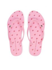 Tommy Hilfiger Japonki Repeat Logo Platform FW0FW09199 Różowy. Czerwone klapki damskie Tommy Hilfiger, bez wzorów, z syntetyku, bez obcasa. Za 209.99 zł.