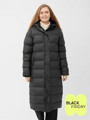 Derbe Płaszcz zimowy w kolorze czarnym rozmiar: 46. Czarne płaszcze damskie Derbe, na zimę, bez wzorów, z puchu. Za 633.92 zł.