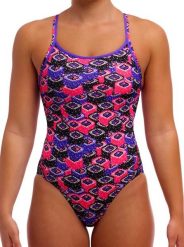 Strój kąpielowy jednoczęściowy FUNKITA Mushi Sushi - Diamond Back. Fioletowe stroje jednoczęściowe damskie FUNKITA, s, bez wzorów. Za 259.00 zł.