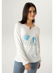 Aniston Koszulka w kolorze białym rozmiar: 42. Białe bluzki damskie Aniston, bez wzorów, bez kołnierzyka. Za 126.99 zł.