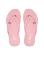 Guess Japonki E6GZ14 BB00F Różowy jasny. Czerwone klapki damskie Guess, z aplikacjami, z syntetyku, bez obcasa. Za 179.99 zł.