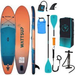 Deska SUP allround unisex WATTSUP F11 MINICOMBO z pompką elektryczną i torbą. Brązowe torebki klasyczne damskie WATTSUP, bez wzorów, bez dodatków. W wyprzedaży za 1,399.00 zł.