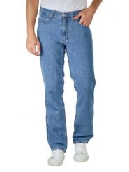 MUSTANG TRAMPER STRAIGHT MĘSKIE SPODNIE JEANSOWE DENIM BLUE 1013975 5000 413. Niebieskie spodnie materiałowe męskie Mustang, bez wzorów, z denimu. Za 219.99 zł.