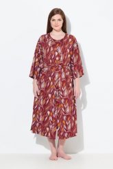 Damskie Szlafrok wzór paisley forma kimona rękaw 3/4 bawełna organiczna. Czerwone szlafroki damskie Ulla Popken, plus size, bez wzorów, z bawełny, plus size. Za 228.99 zł.