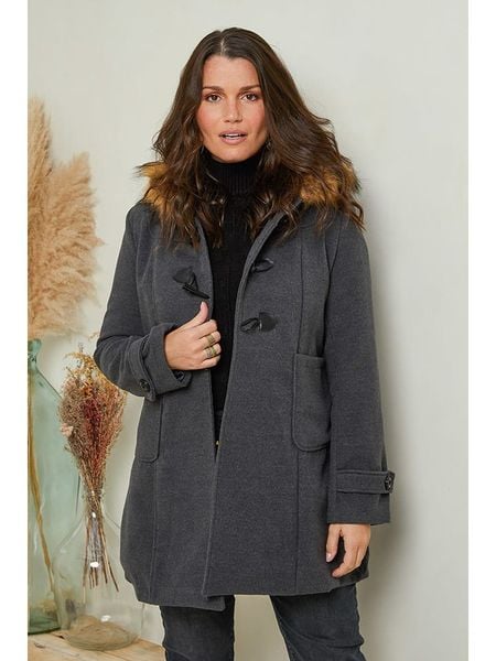 Curvy Lady Płaszcz przejściowy w kolorze antracytowym rozmiar: 44/46. Czarne płaszcze damskie Curvy Lady, bez wzorów, klasyczne. Za 227.85 zł.