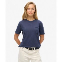Koszulka Essential Logo Wyprana. Niebieskie t-shirty damskie Superdry., bez wzorów, bez kołnierzyka. Za 122.25 zł.