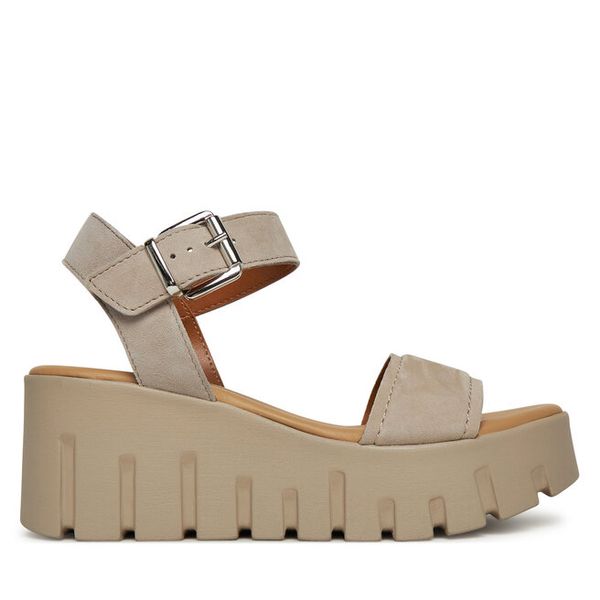 Sandały Tamaris. Brązowe sandały damskie Tamaris, bez wzorów, bez obcasa, na koturnie. Za 339.99 zł.