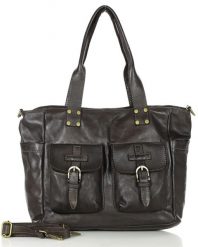 Shopper bag skórzany XLMARCO MAZZINI c. brąz v232c. Shopper bag damskie bez wzorów, ze skóry, bez dodatków. Za 569.05 zł.