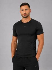T-SHIRT MĘSKI 4F KOSZULKA TRENINGOWA SZYBKOSCHNĄCA TFTSM1345. Białe t-shirty sportowe męskie 4f, m, z materiału, bez ramiączek, na fitness i siłownię. Za 182.98 zł.