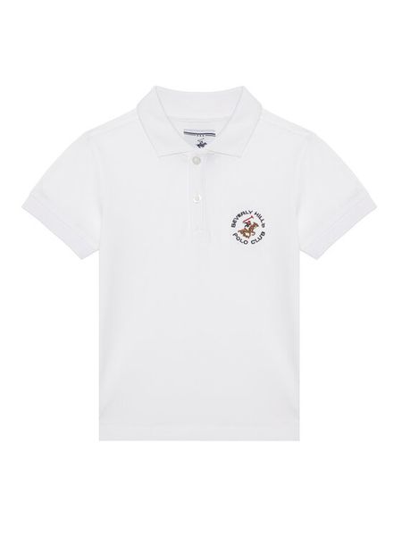 Beverly Hills Polo Club Polo P-SS26B-P42560 Biały Regular Fit. Białe t-shirty chłopięce Beverly Hills Polo Club, bez wzorów, z bawełny, bez ramiączek. Za 209.99 zł.