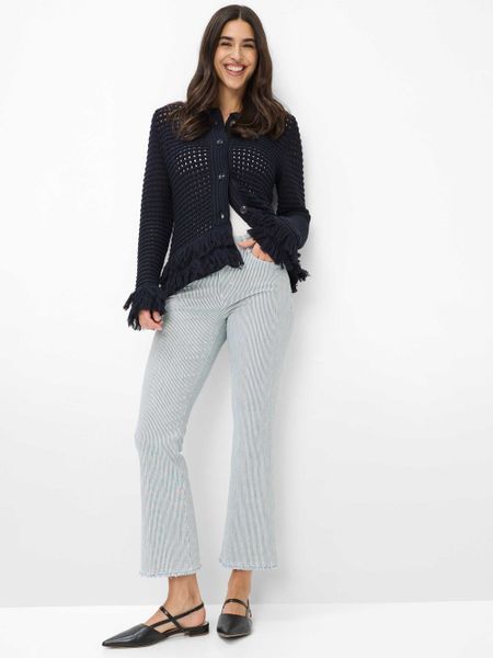 BRAX Spodnie bootcut - Shakira Kobiety Bawełna niebieski|biały, 44. Białe spodnie materiałowe damskie Brax, bez wzorów, z bawełny. Za 379.95 zł.