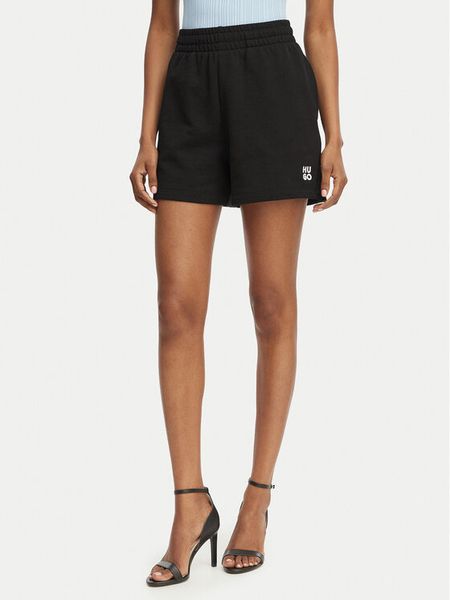 HUGO Szorty sportowe Ninosta 50536943 Czarny Relaxed Fit. Czarne spodenki sportowe damskie Hugo, l, z bawełny. Za 296.99 zł.